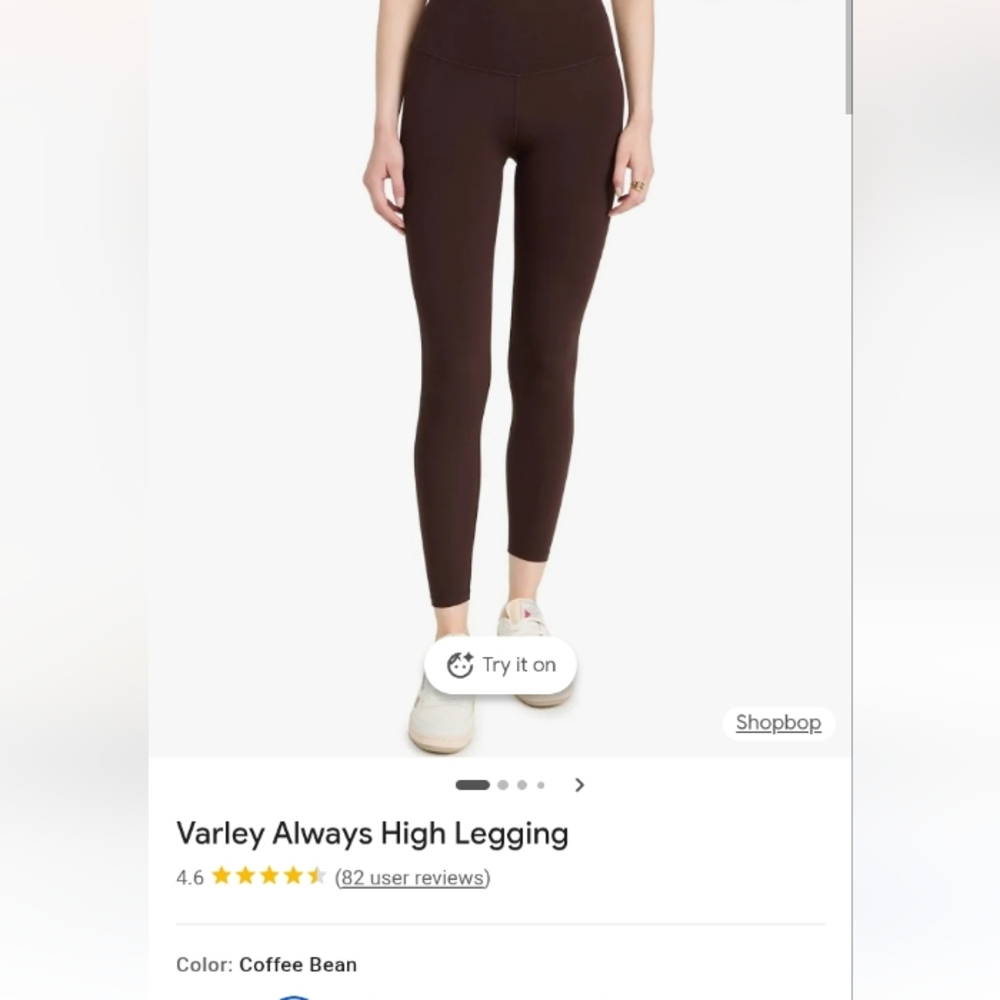 Varley Always High Leggings In Coffee Bean Size Large - Picture 5 of 9